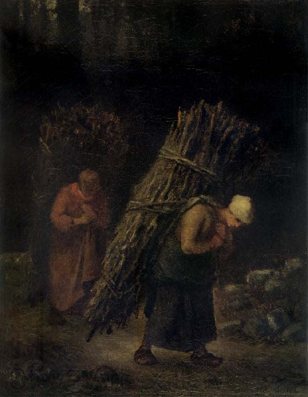 Jean Francois Millet Peasant Women Carrying Firewood Norge oil painting art